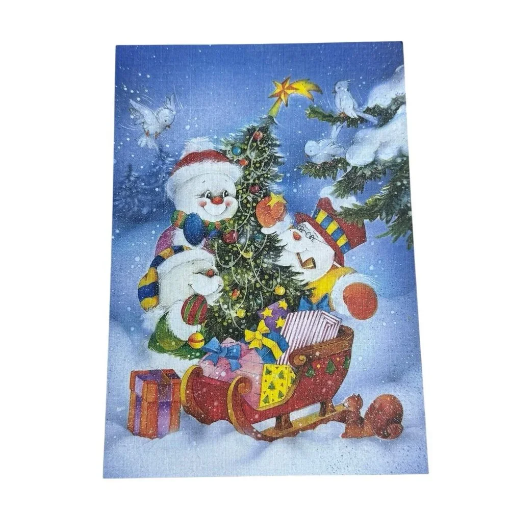 AHAF Exclusive Collection Greeting Christmas Card Snowmen‎ Outdoor USA Envelope